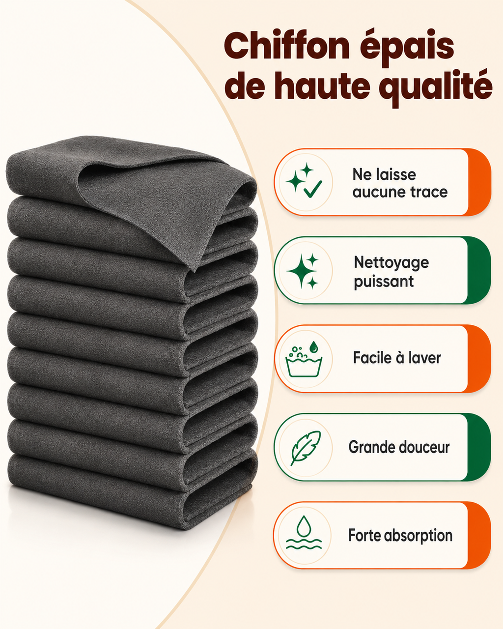 Chiffons microfibres - Ultra-absorbants et Anti-traces