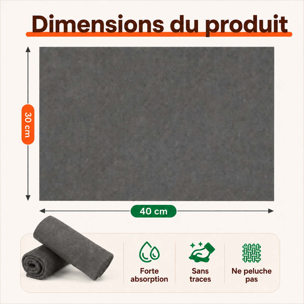 Chiffons microfibres - Ultra-absorbants et Anti-traces
