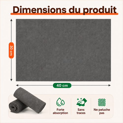 Chiffons microfibres - Ultra-absorbants et Anti-traces